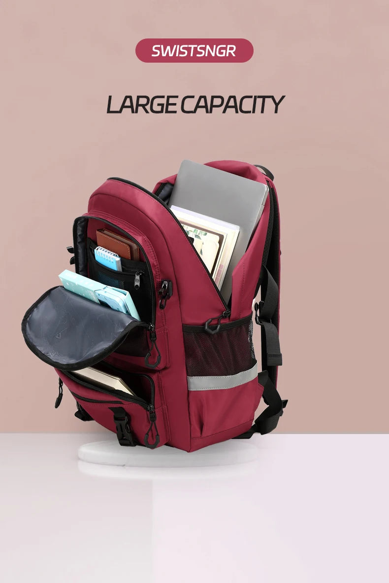 2024 New Large Airplane Travel Backpack for Girls Waterproof Fashion 15/17 Inch Laptop Backpacks Women Children Schoolbags Male