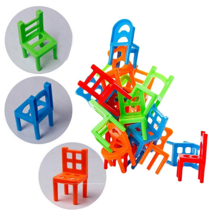 Original Box Hehepopo 18 Pcs / Set Board Game Balance Chairs Adult Kids Stacking Game Small Gift DIY Interactive Table Games