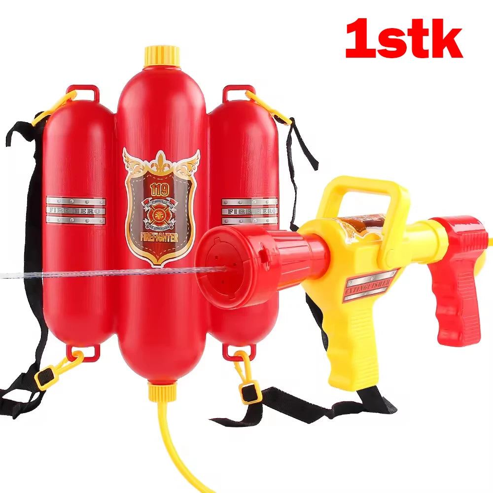 Fireman Backpack Water Gun Large Capacity Pistol Spray Water Guns Pull Out Shooting Soaker Pool Beach Games Outdoor Toy Kid Gift