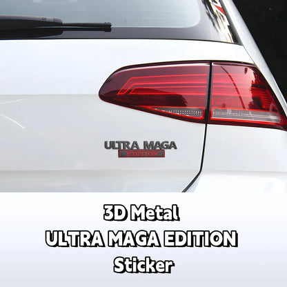 Ultra MAGA Emblem 3D Metal Car Sticker for Universal Car Decoration Classic Personality Labels Zinc Alloy Badge Decal Gadget