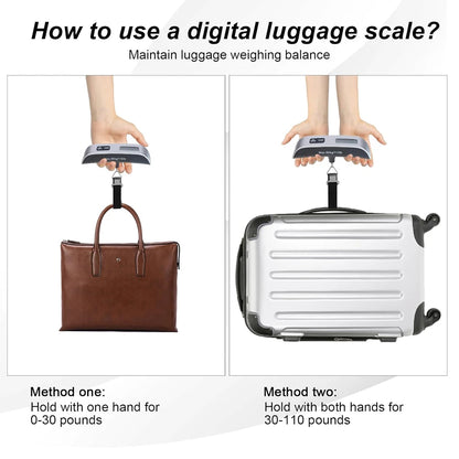 Digital Luggage Scale 110lbs Hanging Baggage LCD Display Portable Suitcase Weighing Scale Travel Luggage Weight Scale Tool