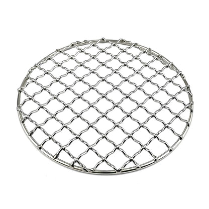 Stainless Steel Camping Grill Grate Mesh Pads Square Round Grilling Net Fire Cooking Outdoor Activities Traveling Picnic BBQ Pad