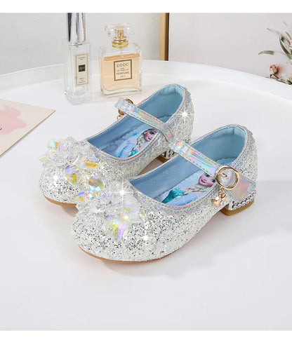 2024 Spring New Children's Shoes Ice And Snow Romance Princess Elsa Shoes Girl's Fashion Sandals Crystal Princess Shoes