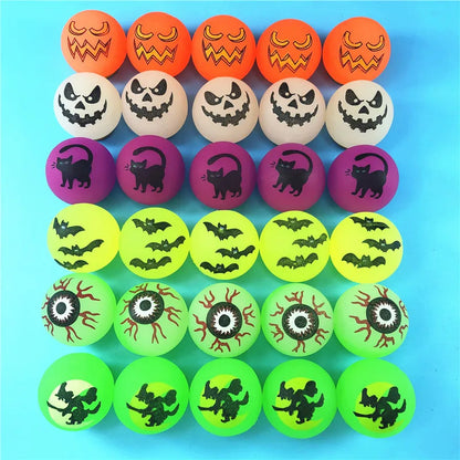 100/10Pcs Halloween Glow in The Dark Bouncing Balls Toy Kids Trick or Treat Gift Goodie Bag Filler Halloween Party Favors Supply