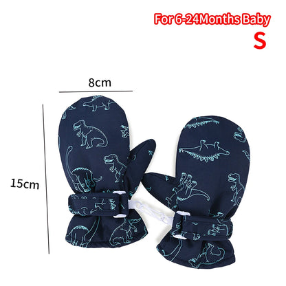 Kids Winter Ski Gloves Cute Cartoon Warm Mittens Non-slip Windproof Waterproof Outdoor Sports Gloves for Children Boys Girls