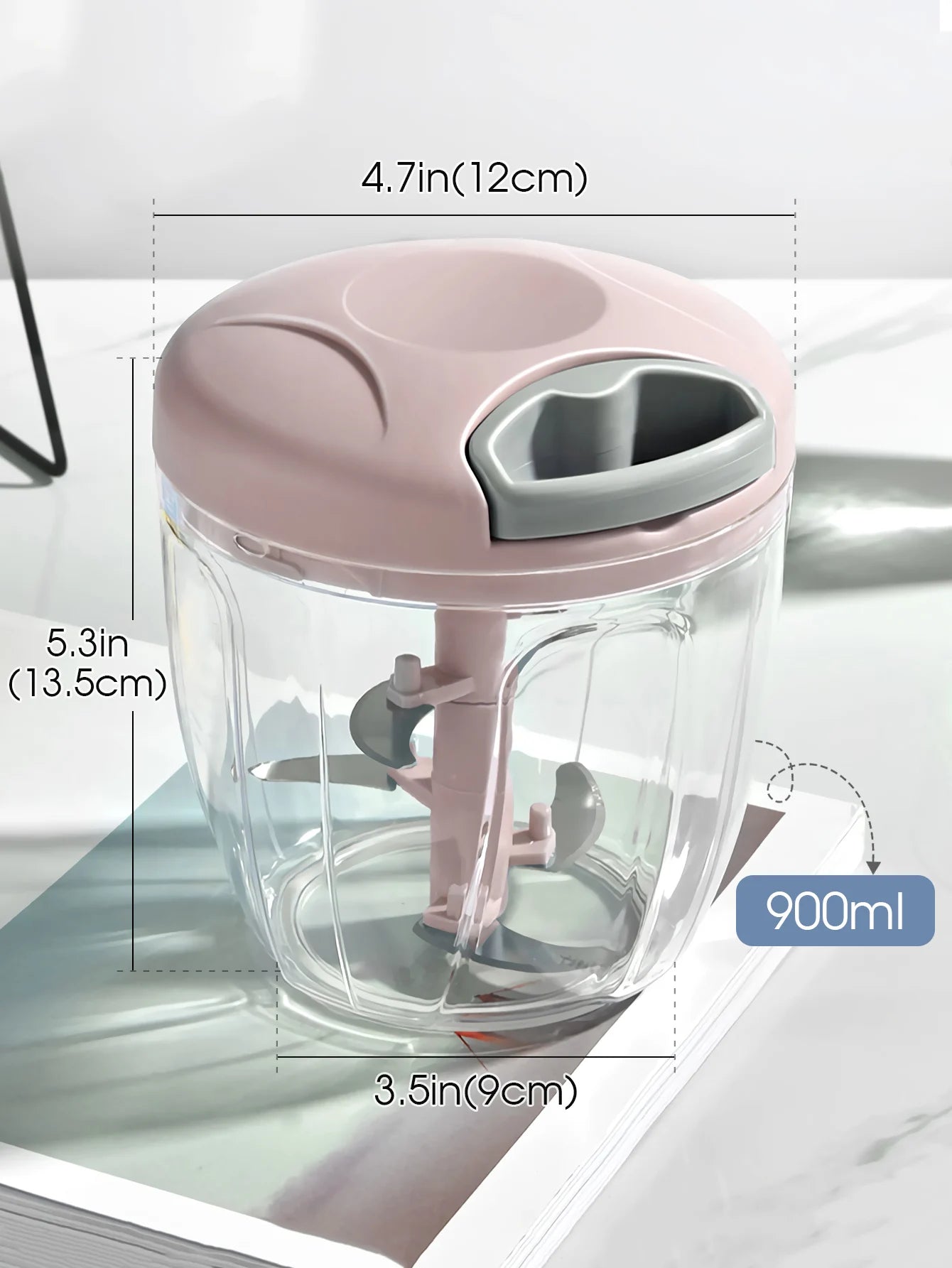 Multifunctional Manual Blender 900ml Kitchen Blender Garlic Stirr Kitchen Mini Manual Pull Ring Garlic Pounder Small Blender