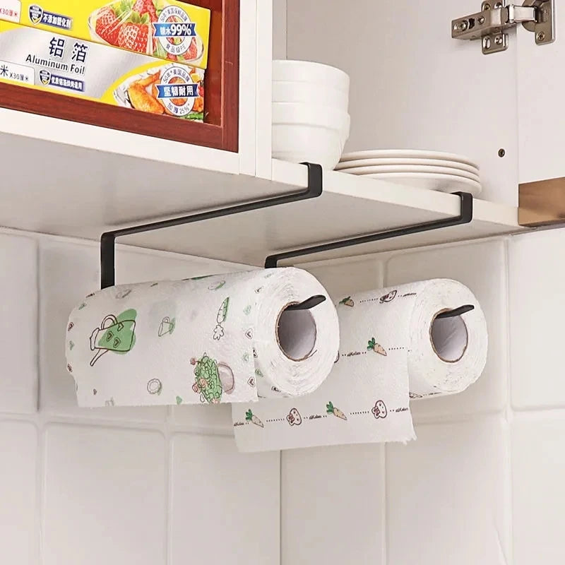 Paper Roll Holder Towel Rack Hanging Shelf Bathroom Storage Toilet Rack Home Kitchen Tissue Accessoriy Wall Stand Hanger