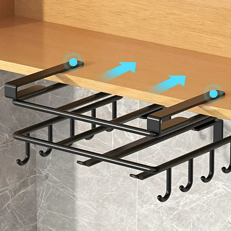 Spacesaving Kitchen Cutting Board Shelf, Undercabinet Hanging Rack for Utensils and Cooking Accessories  Easy Installation