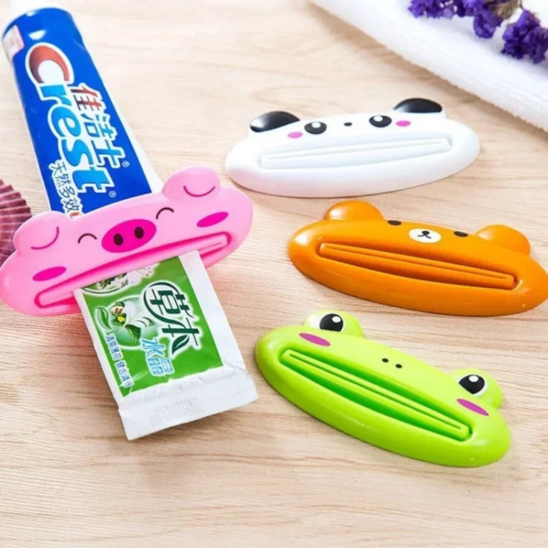 Cute Cartoon Rolling Toothpaste Squeezer Dispenser Facial Cleanser Clips Kid Toothpaste Holder Tube Saver Bathroom Accessories