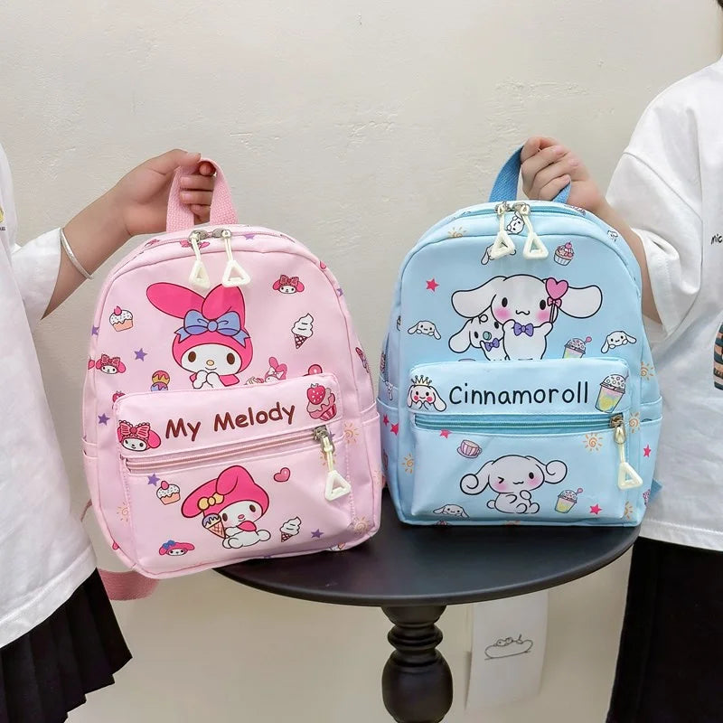 Sanrio Kuromi Hello Kitty My Melody Cinnamoroll Cartoon Backpack Cute Pompom Purin Pochacco School Bag For Adults Kids Sac A Dos