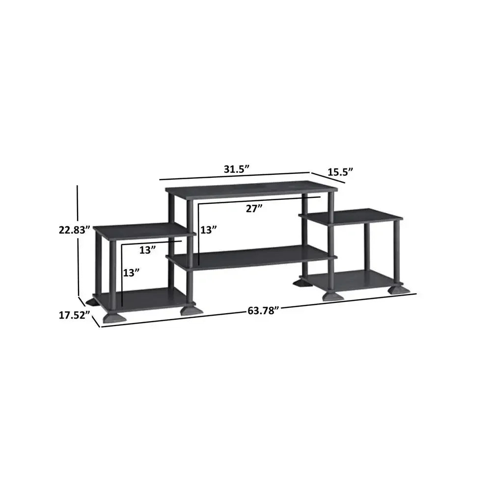 3-Cube TV Entertainment Center Holds up to 40" TVs True Black Oak Easy Assembly Versatile Storage & Display Solution Living Room