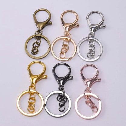 5pcs/lot Key Ring 30mm Keychain Long 70mm Lobster Clasp Key Hook Keyrings For Jewelry Making Finding DIY Key Chains Accessories