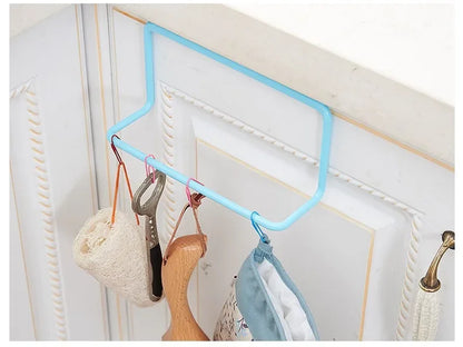 Towel Rack Hanging Holder Organizer Bathroom Kitchen Cabinet Cupboard Hanger Kitchen Bathroom Accessories Gadgets Cooking Tools