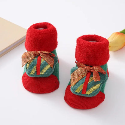 Christmas Baby Socks For Girls Boys Non-slip Floor Socks Cute Cartoon Animal Baby Xmas Cotton Sock