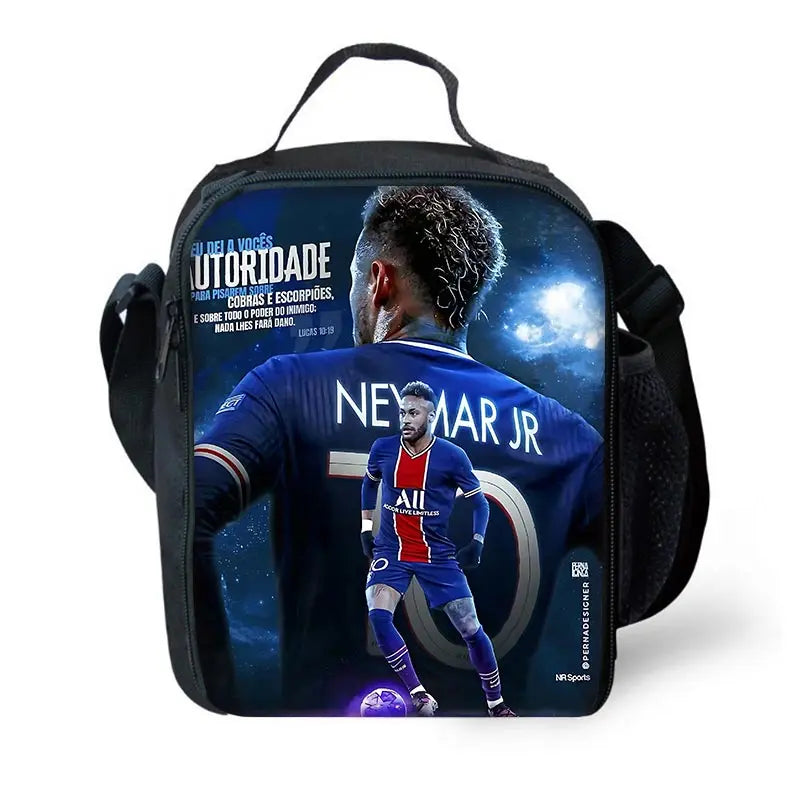 Game Football Child School Backpack with Lunch Bags ,Pencil Bags ,N-NeymarS School Bags for Boys Girls Best Gift