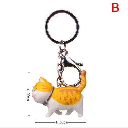 Cartoon Kittens Keychain Cure Animal Key Chain Creative Cat Pendant for Women Car Keyring Purse Bag Accessories Gifts