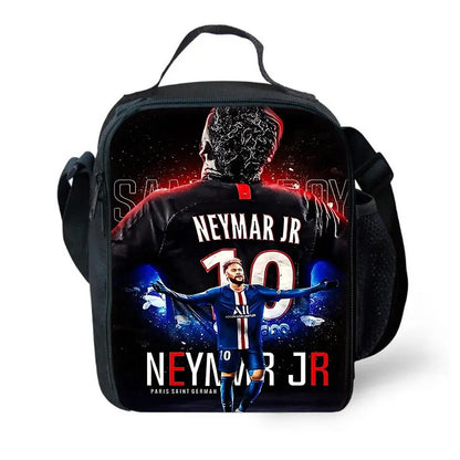 Game Football Child School Backpack with Lunch Bags ,Pencil Bags ,N-NeymarS School Bags for Boys Girls Best Gift