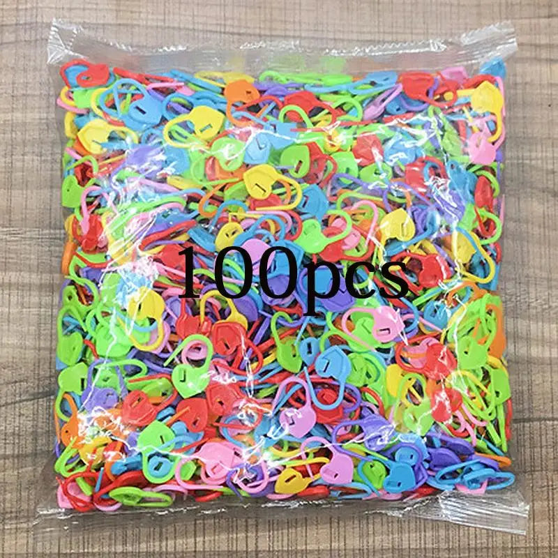 100-1000pcs Mix Color Plastic Resin Small Clip Locking Stitch Markers Crochet Latch Knitting Tools Needle Clip Hook Sewing Tool