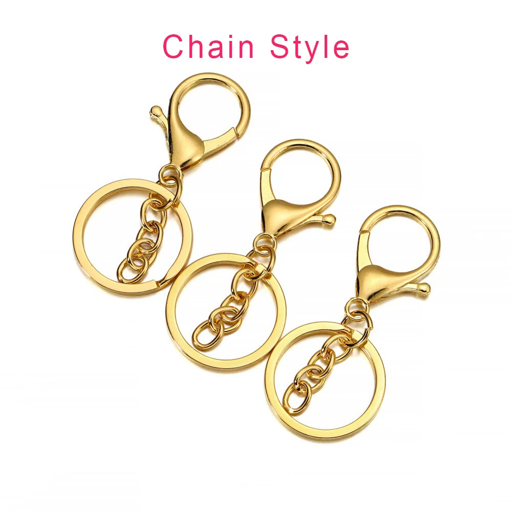 5pcs/lot Key Ring 30mm Keychain Long 70mm Lobster Clasp Key Hook Keyrings For Jewelry Making Finding DIY Key Chains Accessories