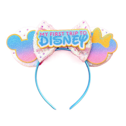 2023 Newest Mickey Mouse Ears Headband Kid Adult Festival Party Sequins Bow Hairband Women Baby Girl Party Hair Accessories Gift