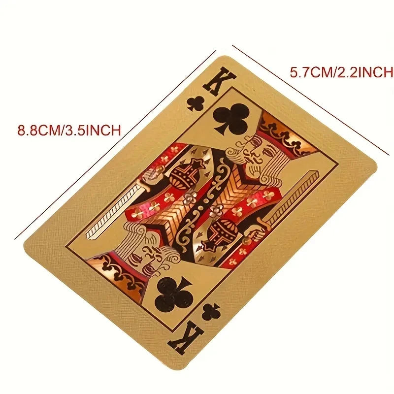 Gold Foil Poker Card Euro Style Plastic Playing Cards Waterproof Card Game Props Magic Tools Holiday Collectibles Party Gifts