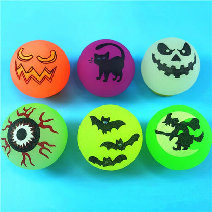 100/10Pcs Halloween Glow in The Dark Bouncing Balls Toy Kids Trick or Treat Gift Goodie Bag Filler Halloween Party Favors Supply