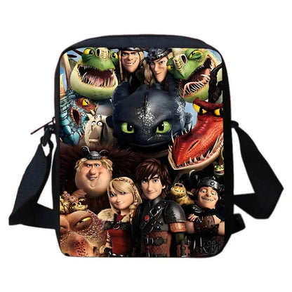 Cartoon How to T-Train Your D-Dragon Child School Backpack With Shoulder Bags Pencil Bags,School Bags for Boys Girls,Best Gift