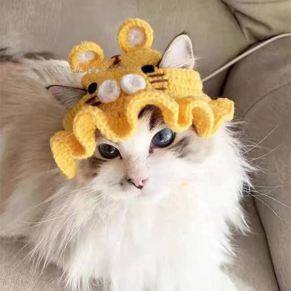 Decoration Cute Flower Cat Hat Funny Cospaly Headgear Pet Headgear Puppy Pet Cap Cute Pet Hat Cat Accessories Pet