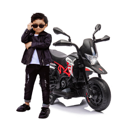 Red, Licensed Aprilia Electric Motorcycle, 6V Kids Motorcycle, Ride On Toy w/Training Wheels, LED Lights, Sounds & Music, Batter