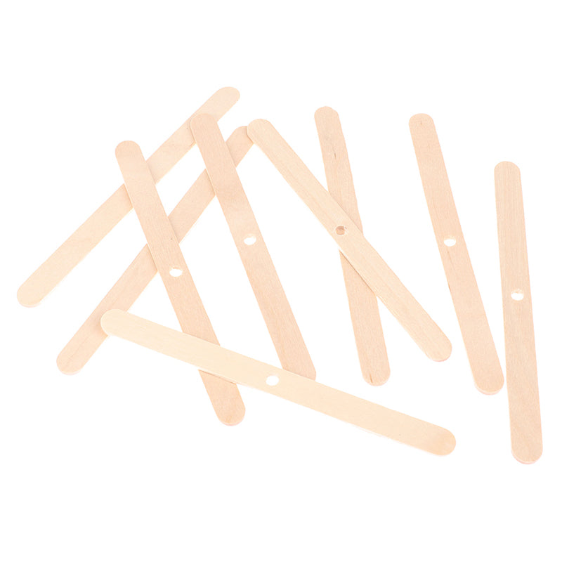 50PCS Wooden Candle Wick Holders Simple Aromatherapy Candles Bars Holders for Candle Making Fixing Tool with Hole Wooden Stick