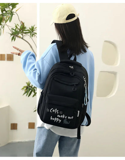 Fengdong Kawaii school Backpack for Girls cute School Bags Waterproof bookbag Teens College Student Large Travel Shoulder Bag