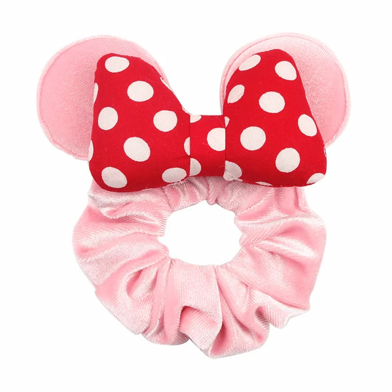 Disney Mickey Christmas Hair Loop Thickened Velvet Pig Intestine Hair Loop Elastic Gold Velvet Headband