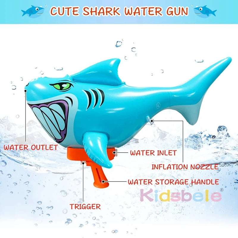 SharkWater Squirter Gun For Kid Super Water Blaster Soaker Summer Handheld Large Capacity Long Range Press Inflatable Water Toys