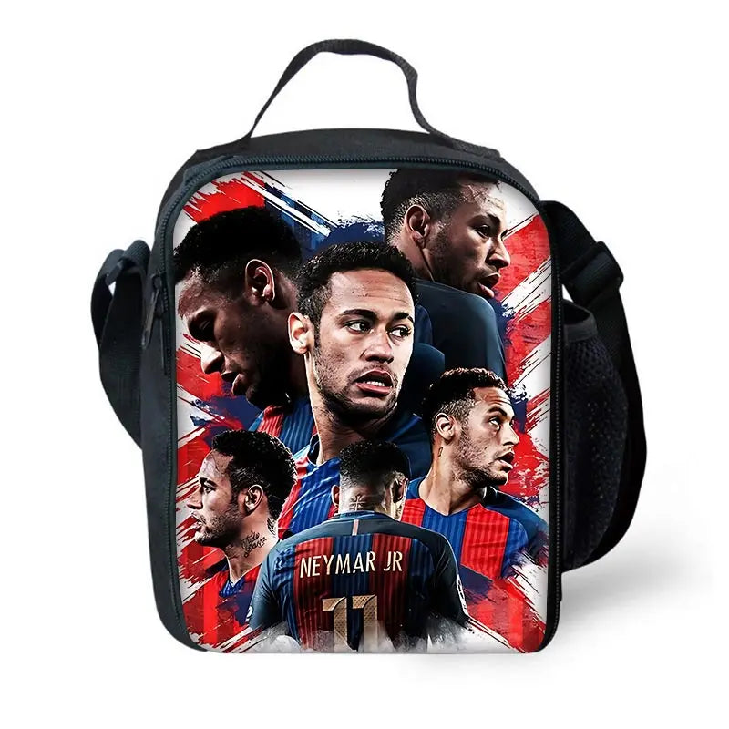 Game Football Child School Backpack with Lunch Bags ,Pencil Bags ,N-NeymarS School Bags for Boys Girls Best Gift