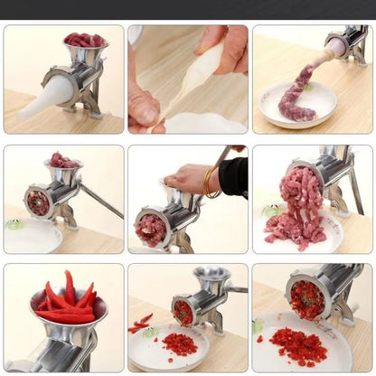 Adjustable Heavy Duty Meat Mincer Grinder Hand Operated Manual Kitchen Noodles Grinder Sausage Filler Fruit Beef Pasta Maker