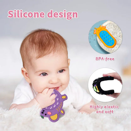 Baby Silicone Teether Toys Remote Control Shape Teether Rodent Gum Pain Relief Teething Toy Kids Sensory Educational