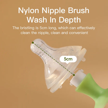 SAIDAH Simple Nylon Sponge Suction Feeding Bottle Nipple Pacifier Brush Set Water Sippy Vacuum Cup Cleaning（3 in 1）