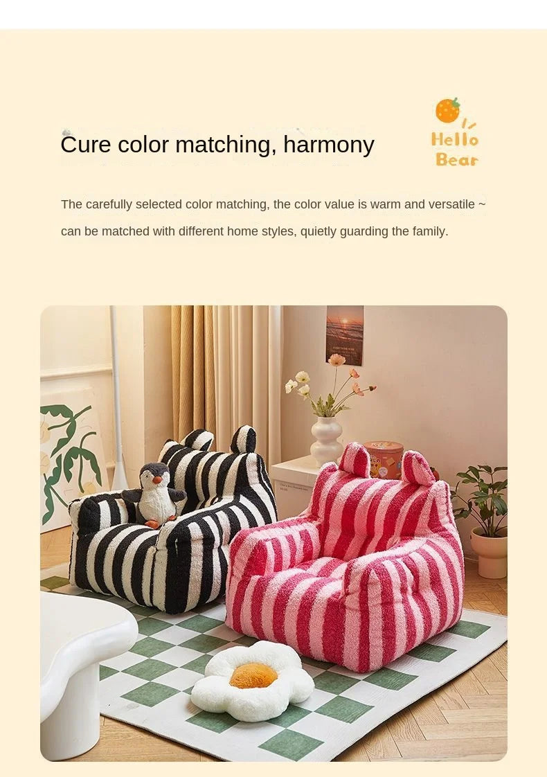 X&D Lamb Wool Casual Lightweight Children's Sofa Baby Reading Corner Internet Celebrity Lazy Sofa Chair Mini Cute Small Sofa Hot