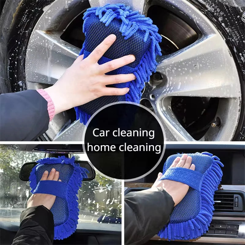 Car Wash Microfiber Chenille Car Wash Sponge Care Washing Brush Pad Washing Towel Auto Gloves Styling Accessories Gadget