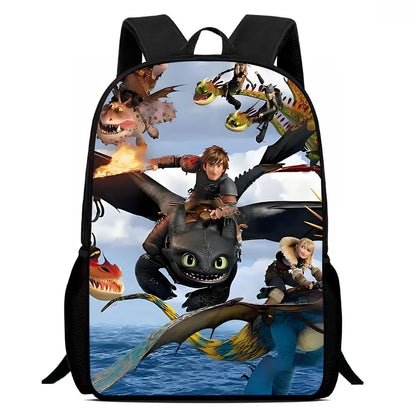 Cartoon How to T-Train Your D-Dragon Child School Backpack With Shoulder Bags Pencil Bags,School Bags for Boys Girls,Best Gift