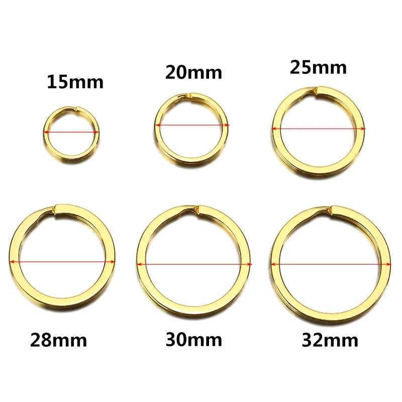 MIBROW 10/20PCS Metal Key Chains 15 20 25 28 30mm Keyring Split Ring (Never Fade) For Keychain DIY Jewelry Making Findings