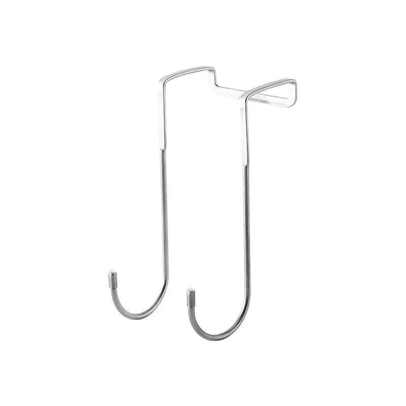 304 Stainless Steel Hook Free Punching Double  S-Shape Hook Kitchen Bathroom Cabinet Door Back Type Coat Towel Storage Hanger