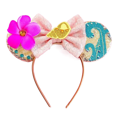 2023 Newest Mickey Mouse Ears Headband Kid Adult Festival Party Sequins Bow Hairband Women Baby Girl Party Hair Accessories Gift