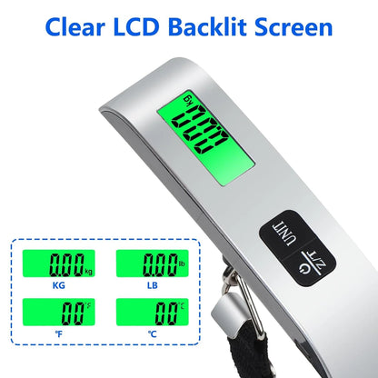 Digital Luggage Scale 110lbs Hanging Baggage LCD Display Portable Suitcase Weighing Scale Travel Luggage Weight Scale Tool