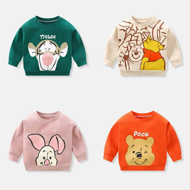 Brand New Design Hoodie Casual Spring Autumn Clothes  Unisex Round Neck Long Sleeves Pullovers Toddler Cute Cotton Cartoon Tops