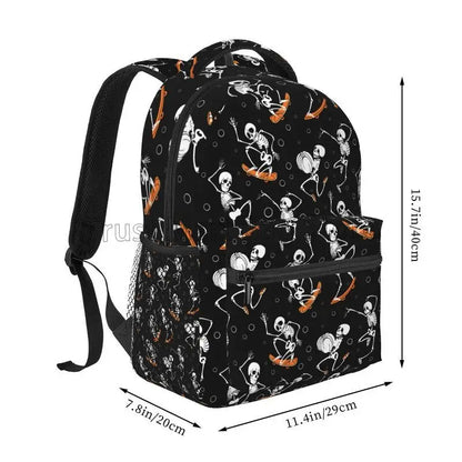 Skeletons Skulls Skateboard Backpacks for Boys Girls Lightweight School Backpack Laptop College Bookbag Travel Casual Daypack