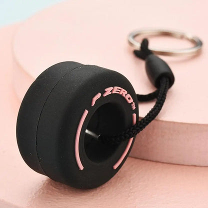 Luxury Mini F1 Racing Tire Keychain Car Key Accessories PVC Tyre Pendant Bag Charm Men's Gadgets Gifts For Friends Car Lovers