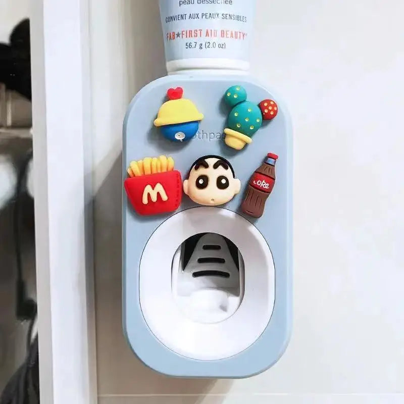 Automatic Kids Toothpaste Dispenser Toothpaste Squeezer for Children Household Cartoon Toothbrush Holder Bathroom Accessories