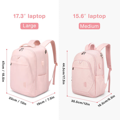 BAGSMART Backpacks for Women School Bag for girl 17.5''/15.6'' Notebook Travel Laptop Computer Backpack with USB Charging Port