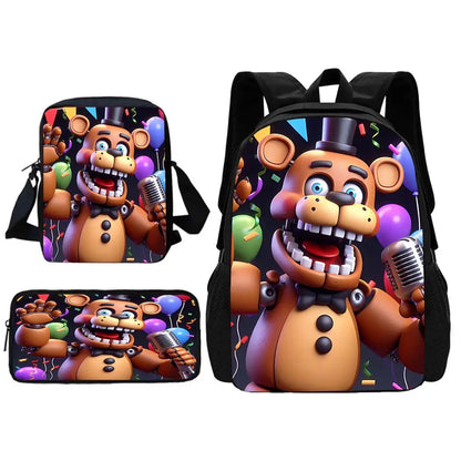 Cartoon Five Night At Freddy Child School Backpack With Shoulder Bag Pencil Bags School Bags for Boys Girls Best Gift